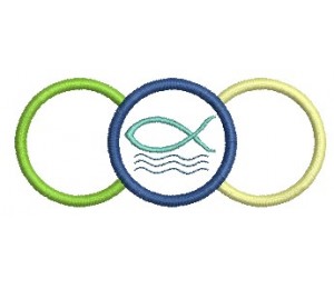 Stickdatei - Kreuz Wasser Fisch